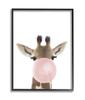 Stupell Industries Baby Giraffe with Pink Bubble Gum Safari Animal view 1
