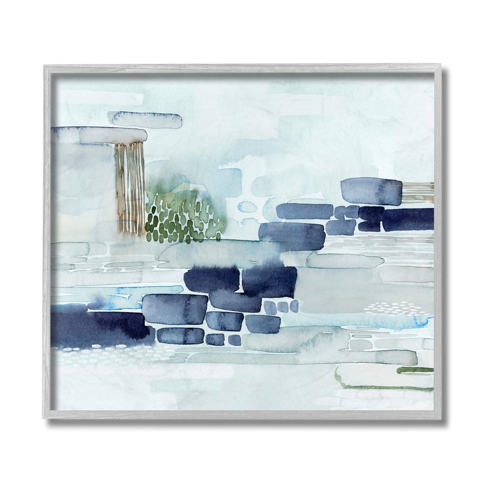 Stupell Industries Modern Abstract Coastal Landscape Organic Blocks