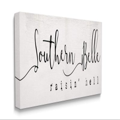 Stupell Industries Southern Belle Raisin' Hell Phrase Charming Humor
