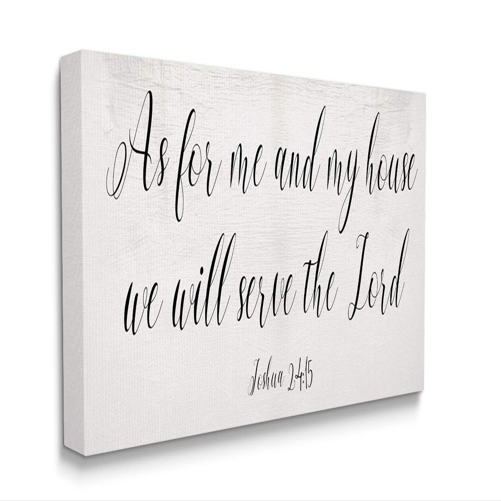 Stupell Industries We Will Serve The Lord Quote Minimal Cursive Typography