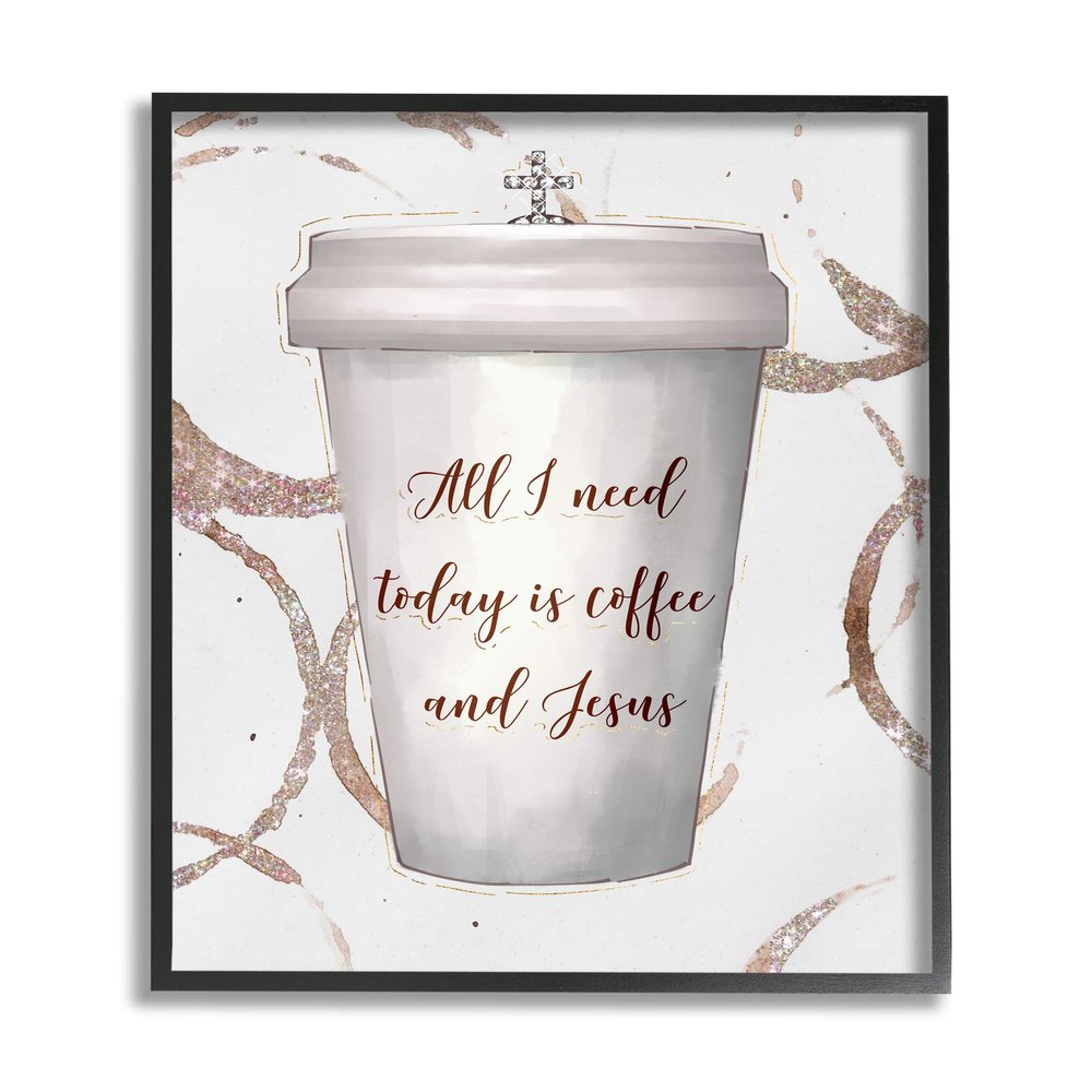 Stupell Industries Coffee and Jesus Phrase Faith Based Drink