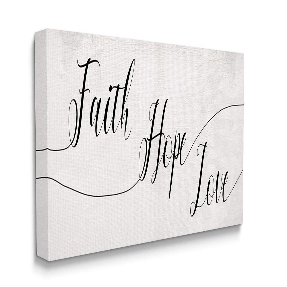 Stupell Industries Faith Hope Love Phrase with Whimsical Linework Typography