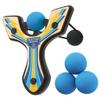 Mighty Fun! - Mischief Maker Wooden Slingshot - Racing Series - Real Wood Slingshot for Kids, 4 Soft Foam Balls and Storage Bag - Ages 4+ (Blue) view 1