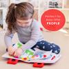 Curious Columbus Quiet Book  Large Fabric Montessori Activity Book with 10 Pages for Learning and Quiet Play, Airplane and Road Trip Travel Toy view 2