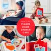 Curious Columbus Quiet Book  Large Fabric Montessori Activity Book with 10 Pages for Learning and Quiet Play, Airplane and Road Trip Travel Toy view 3