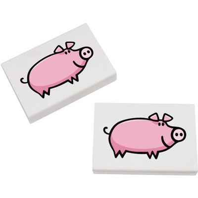 Azeeda 2 x 45mm 'Pig' Erasers/Rubbers (ER00025220)