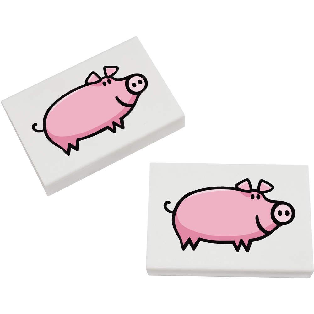 Azeeda 2 x 45mm 'Pig' Erasers/Rubbers (ER00025220)