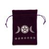 angwang Tarot Bag,Velvet Moon Phase Tarot Oracle Cards Storage Bag Runes Constellation Witch Divination Accessories Jewelry Dice Drawstring Package Three Moon Phase Purple view 1