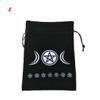angwang Tarot Bag,Velvet Moon Phase Tarot Oracle Cards Storage Bag Runes Constellation Witch Divination Accessories Jewelry Dice Drawstring Package Three Moon Phase Purple view 4