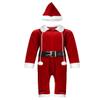 ACSUSS Infant Baby Boys Girls Christmas Outfit Long Sleeve Top with Hat Leather Waistband Jumpsuit Romper Red 9-12 Months view 1