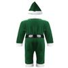 ACSUSS Infant Baby Boys Girls Christmas Outfit Long Sleeve Top with Hat Leather Waistband Jumpsuit Romper Green 9-12 Months view 2