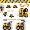 Construction Truck Toys, Push and Go Toy Trucks for Toddlers Kids Age 3-8, 4 Pack Friction Powered Car Toys Include Crane Mixer Excavator Dump Truck Best Christmas Birthday Gift for Boys Girls view 3
