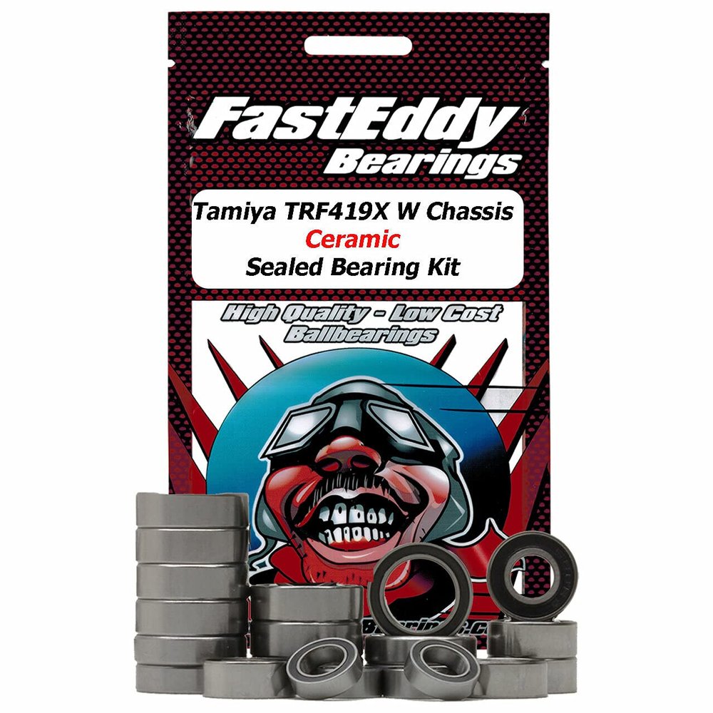 FastEddy Bearings Compatible with Tamiya TRF419X W Chassis Rubber Ceramic Sealed Bearing Kit