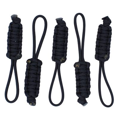 BubbasGarageTv - Large Heavy Duty Paracord Zipper Pulls (Black)