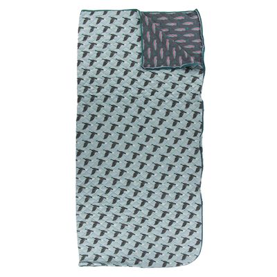 KicKee Pants Print Quilted Sleeping Bag for Kids, Designed from Viscose from Bamboo, Keep Warm Away from Home with a Cozy Sleepover Bag (Jade Mallard Duck/Stone Rainbow Trout - One Size)