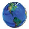 Shasta Visions Blue Earth Marble with Natural Earth Continents, Recycled Glass, 5 with a Pouch, 0.9 Inch Diameter (Pack1) view 1