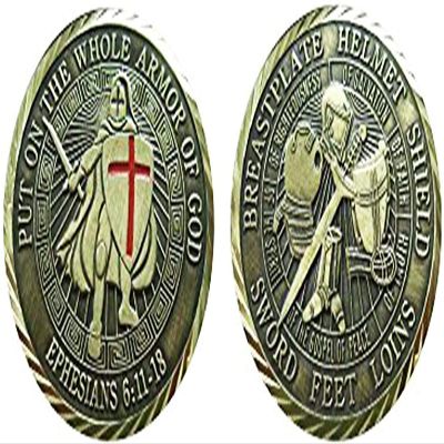 Christian Collectible Challenge Coin, Christian Gift, Good Luck Charms, (Armor)