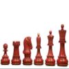 1950 Reproduced Dubrovnik Bobby Fischer Chessmen V3.0 in Stained Crimson Boxwood/Boxwood  3.7" King | Handcrafted Weighted Chess Set for Collectors & Professionals view 2