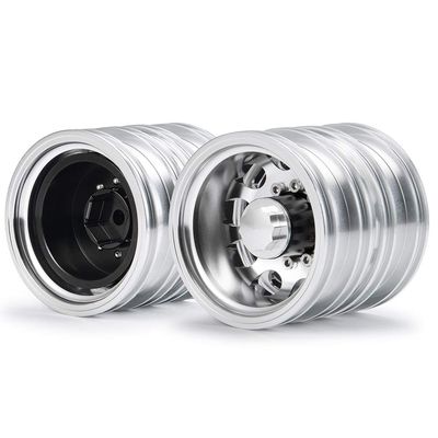 2pcs Aluminum Alloy Rear Wheel Rims Wheel Hubs for 1/14 Tamiya Trailer Tractor Truck RC Car