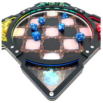 C4Labs 10 x 10 Party Dice Tray Printed Sorcerer's Lab (Rolling Surface - Vegan Leather)
