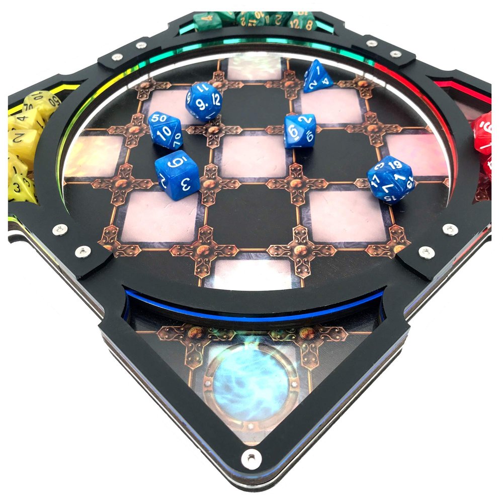 C4Labs 10 x 10 Party Dice Tray Printed Sorcerer's Lab (Rolling Surface - Vegan Leather)