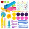 Dough Tools for Kids, 46Pcs Dough Toys Sets Playdough Accessories Include Play Food Molds - Cupcakes, Ice Cream, Noodle, Play Bulk Pack with Roller, Cutters, Scissor, DoughMat and Storage Bag Gifts view 1