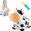 iPlay, iLearn Bouncy Pals Dairy Cow Hopping Horse, Plush Inflatable Animal Hopper, Indoor n Outdoor Ride on Jumping Bounce Toys, Birthday Gift for 18 Months 2 3 4 5 Year Old Kids Toddlers Boys Girls view 1