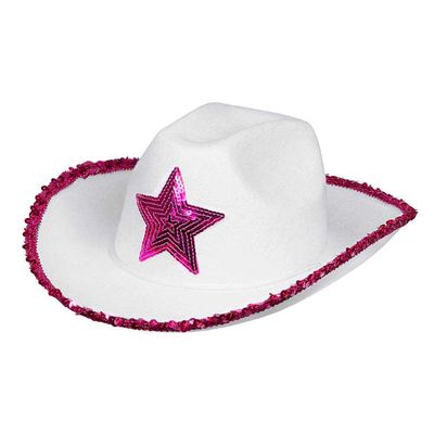 Boland Rodeo Star 54376 54376 Adults' Cowboy Hat with Sequins, Cowgirl Carnival, Carnival, Carnival, Halloween, Theme Party, Women, One Size