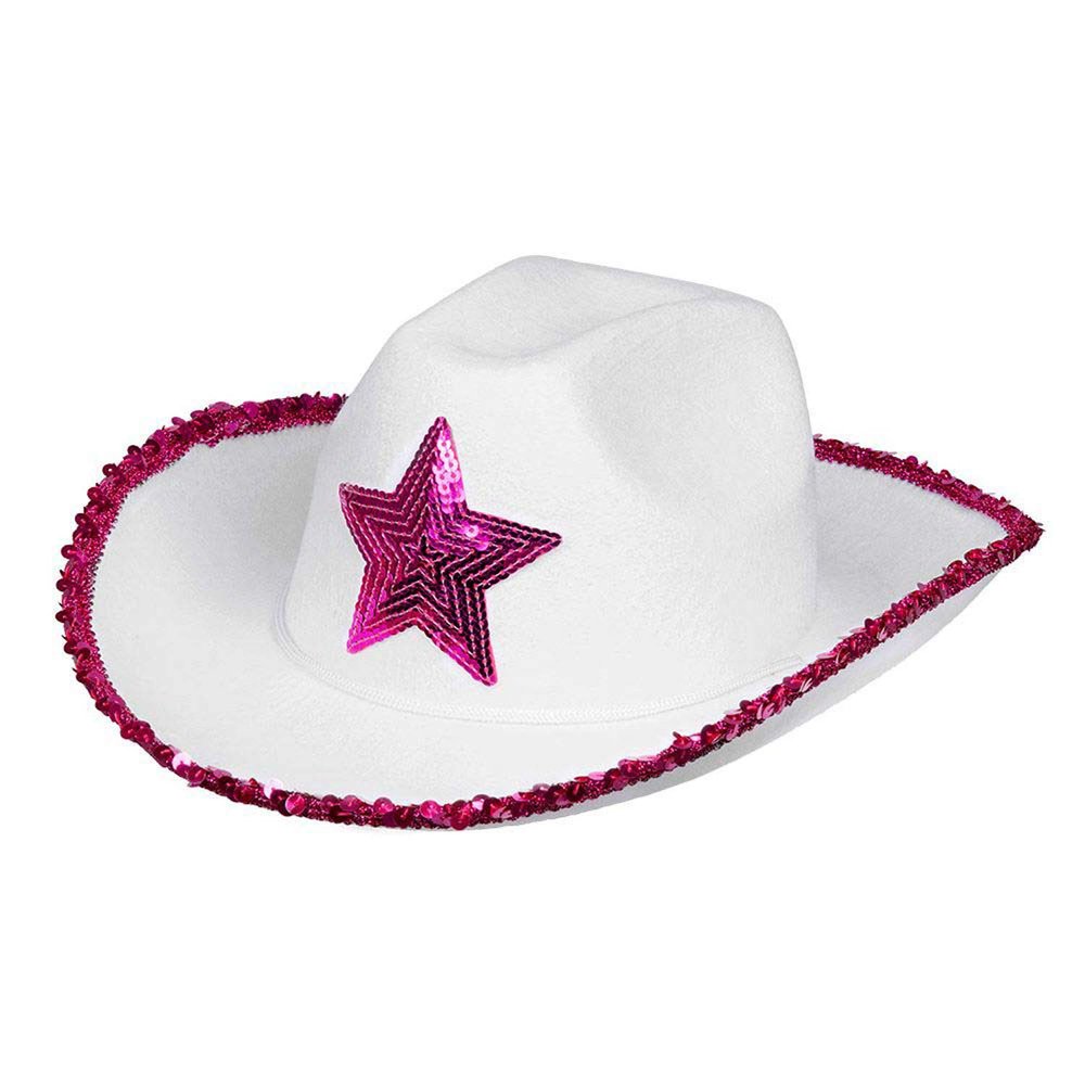 Boland Rodeo Star 54376 54376 Adults' Cowboy Hat with Sequins, Cowgirl Carnival, Carnival, Carnival, Halloween, Theme Party, Women, One Size