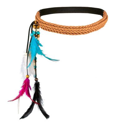 Boland 44548 Headband Festival Headband with Feathers, for Adults, Boho Headpiece, Hippie, Indian, Carnival, Carnival, Carnival, Theme Party, Halloween