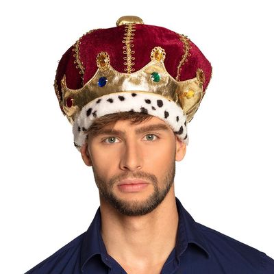 Boland 36106 36106 Majesty Hat Multicoloured Crown for Adults, King, Duke, Plush Hat, Carnival, Carnival, Carnival, Fancy Dress, Theme Party, Men, One Size