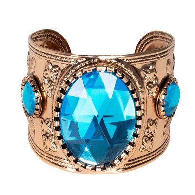 Boland 64425  Bracelet Topaz of the Nile, Turquoise Blue Gemstones, Roman, Cleopatra, Egyptian, Theme Party, Carnival