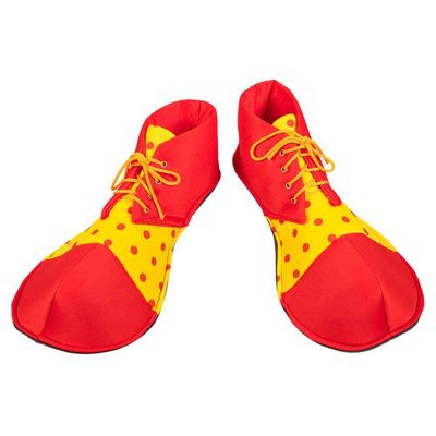 Boland 10203624 Clownschuhe 55519 Clown Made of Fabric, 1 Pair, One Adults, Yellow/Red, Shoe Covers, Accessories, Carnival, Halloween, Theme Party, Polka Dots, Standard Size