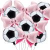 12 Pieces Gender Reveal Soccer Ball Balloons Includes 6 Pink Bow and 6 Soccer Ball Balloons Party Favors Supplies Decoration Accessories for Gender Reveal Party, Baby Shower, Birthday view 1