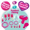 Toy Chef Rolling Make Up Table for Kids Girls - 2in1 Suitcase & Beauty Station w/Mirror, Hair Dryer & Fashion Accessories - Toddler Vanity Set for 3 Year Old + view 3