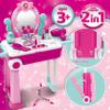 Toy Chef Rolling Make Up Table for Kids Girls - 2in1 Suitcase & Beauty Station w/Mirror, Hair Dryer & Fashion Accessories - Toddler Vanity Set for 3 Year Old + view 4