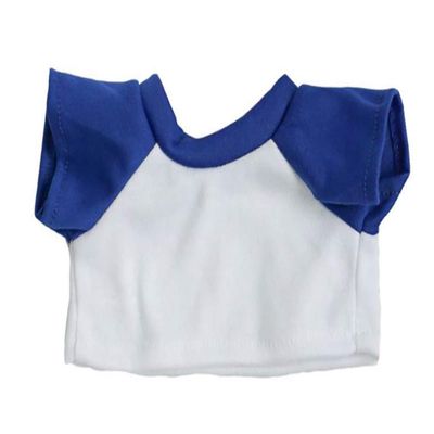 Adorable Blue and White T-Shirt Fits Most 16 inch Build A Bear and Make Your Own Stuffed Animals