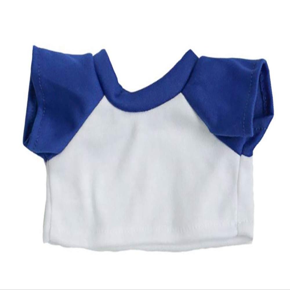 Adorable Blue and White T-Shirt Fits Most 16 inch Build A Bear and Make Your Own Stuffed Animals