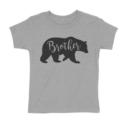 Matching Bear Family Shirt Set - Choose Your Tee- 2T Brother - Grey in