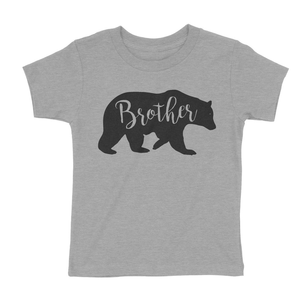 Matching Bear Family Shirt Set - Choose Your Tee- 2T Brother - Grey in