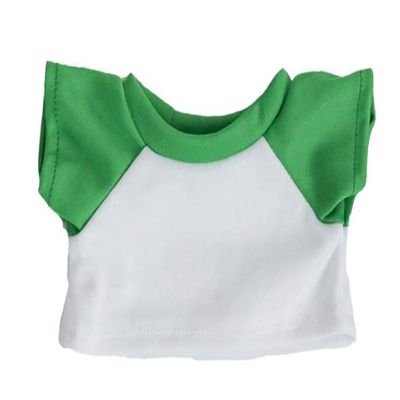 Adorable Green and White T-Shirt Fits Most 16 inch Build A Bear and Make Your Own Stuffed Animals