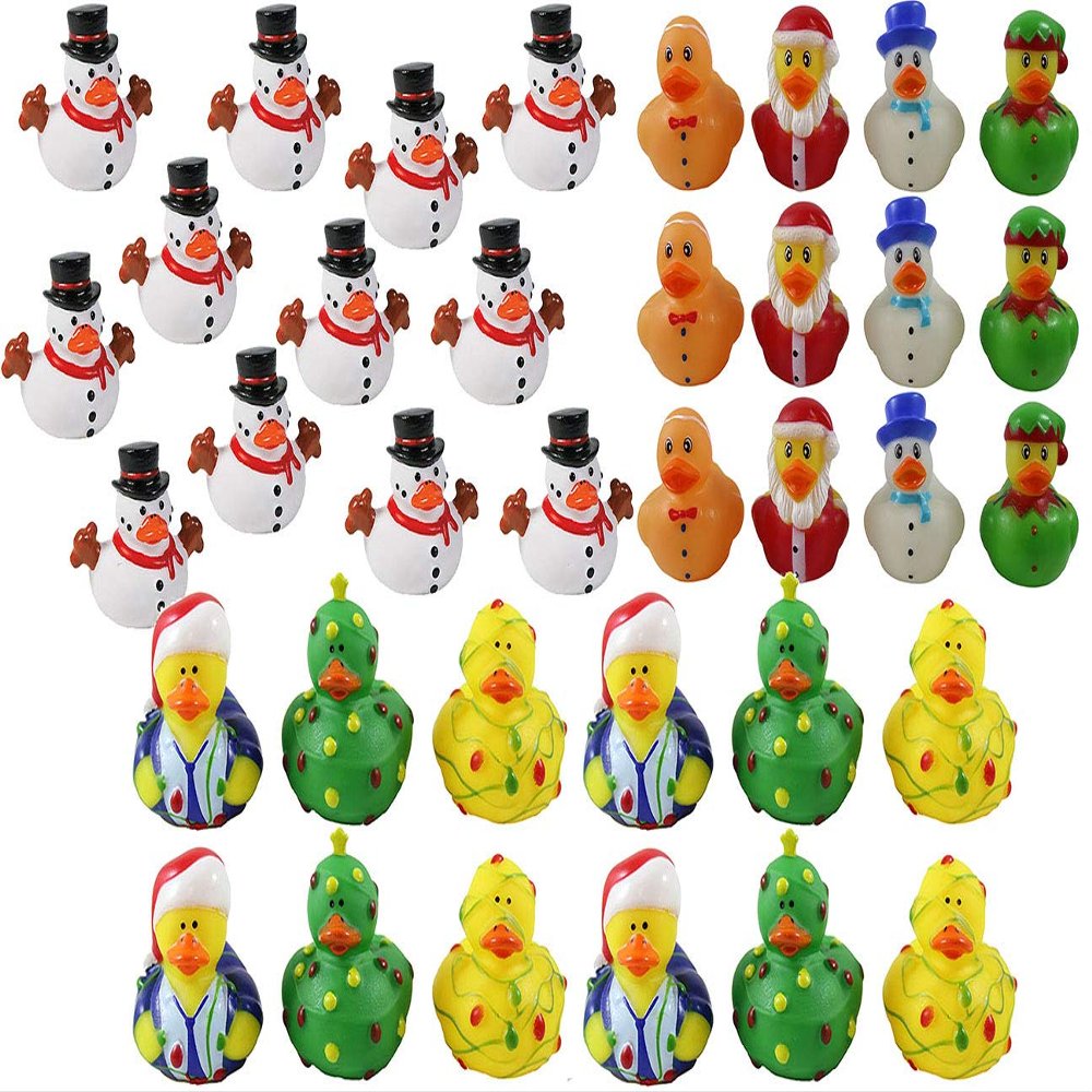 36 Rubber Duckie Christmas Bundle Set - Ducks - Cute Holiday Party Favor Decoration Gifts (3 Dozen)