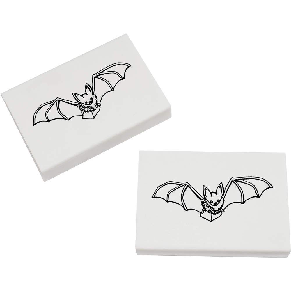 Azeeda 2 x 45mm 'Flying Bat' Erasers/Rubbers (ER00025365)