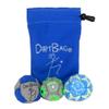 DIRTBAG All Star Footbag 3 Pack with Pouch, 100% Handmade, Premium Quality, Bright Vivid Colors, Signature Carry Bag - Blue/Gray with Blue Pouch view 1