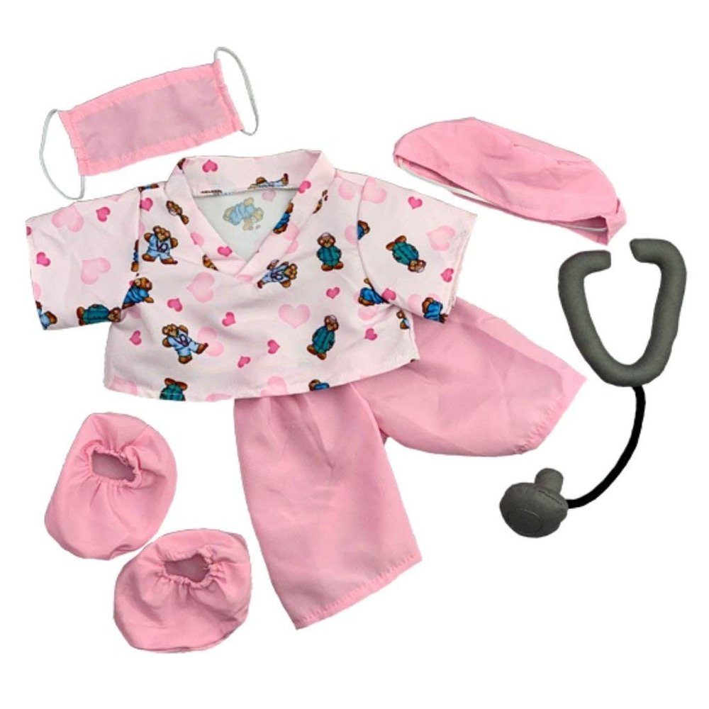 BYO-BFF Stuffed Animals Plush Toy Outfit Pink Scrubs Outfit 16