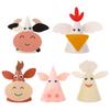 Amosfun Hat, 5pcs Kids Birthday Party Hats Zodiac Ox Cow Cone Hats Farm Animals DIY Photo Props for Children Toddlers Holiday Birthday Baby Shower Party Supplies Favors view 1
