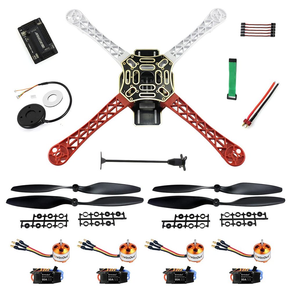 QWinOut F450 APM2.8 6M GPS DIY RC Drone Kit 450mm Frame RC Quadcopter 4-Axle UFO Unassembly Kit for Beginners (Basic Version)