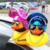 2 Pack Rubber Duck Toys Car Decorations Cool Helmet Yellow Duck Car Dashboard Ornaments Set, Blue and Pink Rubber Ducks with Propellers Helmet, Sunglasses, Gold Chain for Adults, Kids Gift view 3