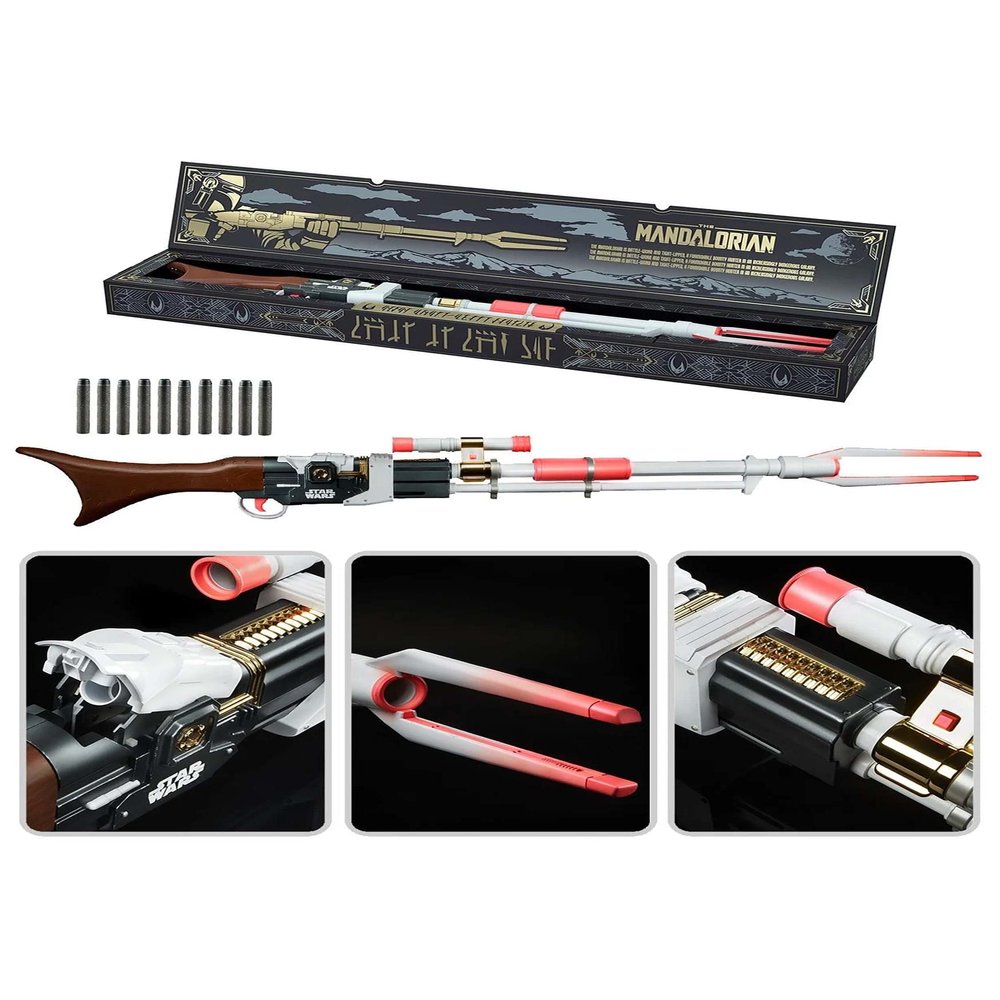 Nerf LMTD Star Wars Amban Phase-Pulse Blaster, The Mandalorian, Scope with Illuminated Lens, 10 Darts, Blaster Sounds, 50.25 Inches Long