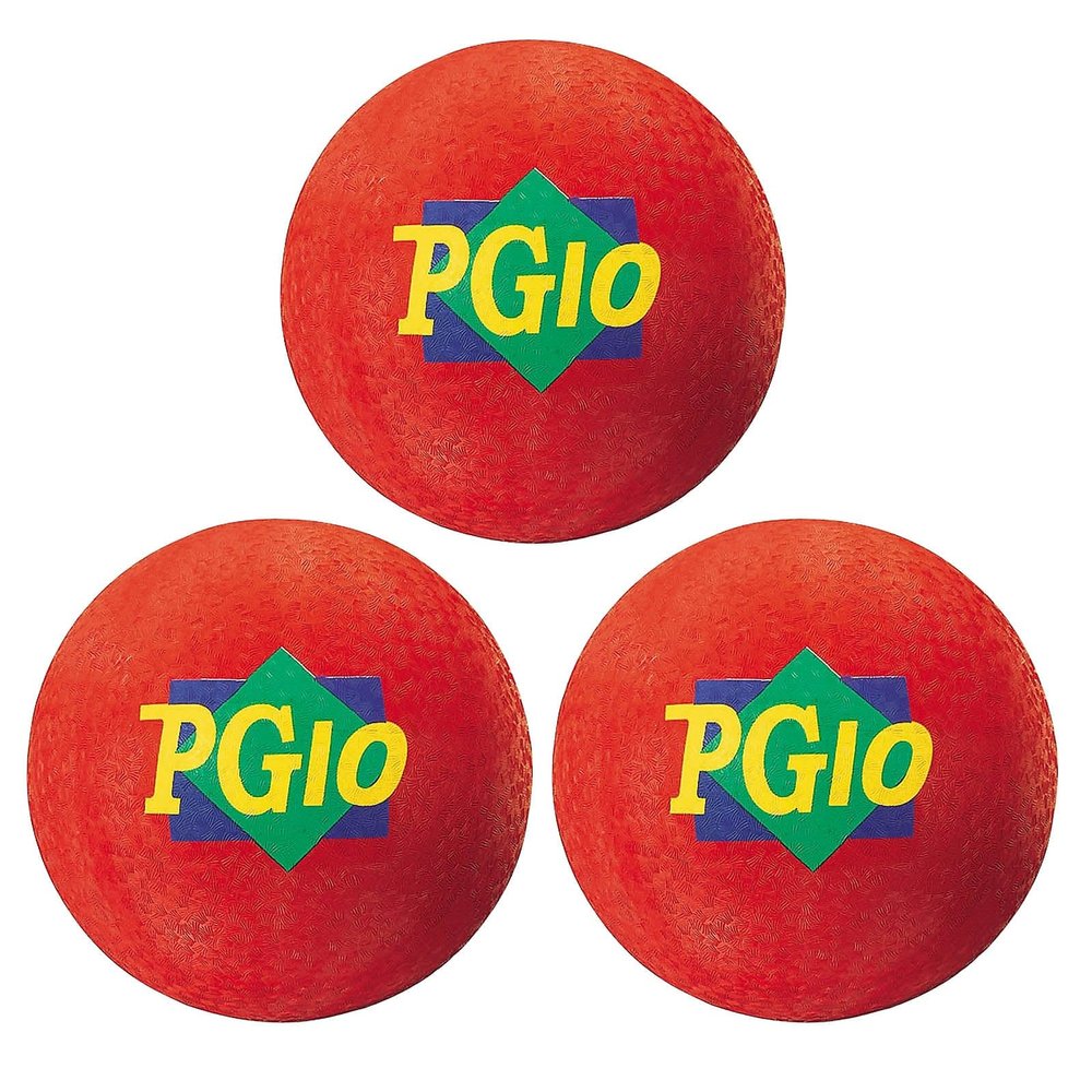 Dick Martin Sports MASPG10R-3 Martin Sports 10-Inch, Nylon/Rubber Playground Ball, Red, Pack of 3 (MASPG10R-3)